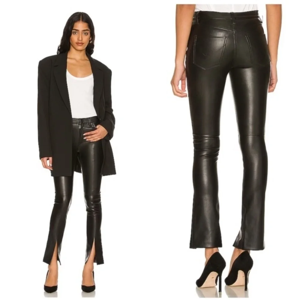 Hudson Barbara Beauty Vegan Leather Pants - Picture 2 of 9